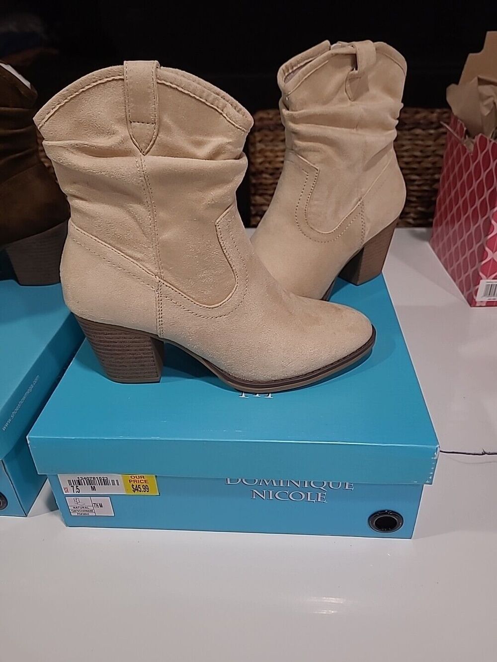 Dominique Nicole  Ankle Boots Light Tan Womens Size 7.5M NWB